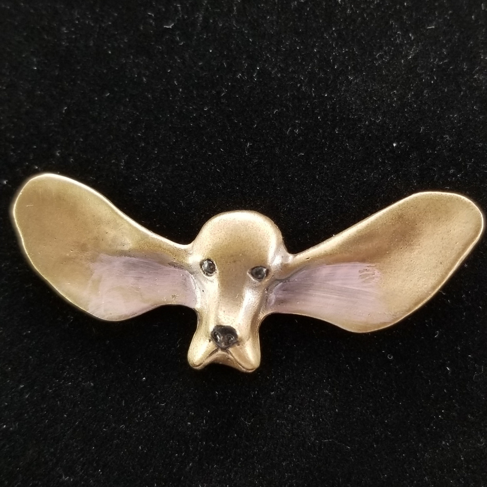 Vintage Signed Basset Hound Brooche Pet Jewelry